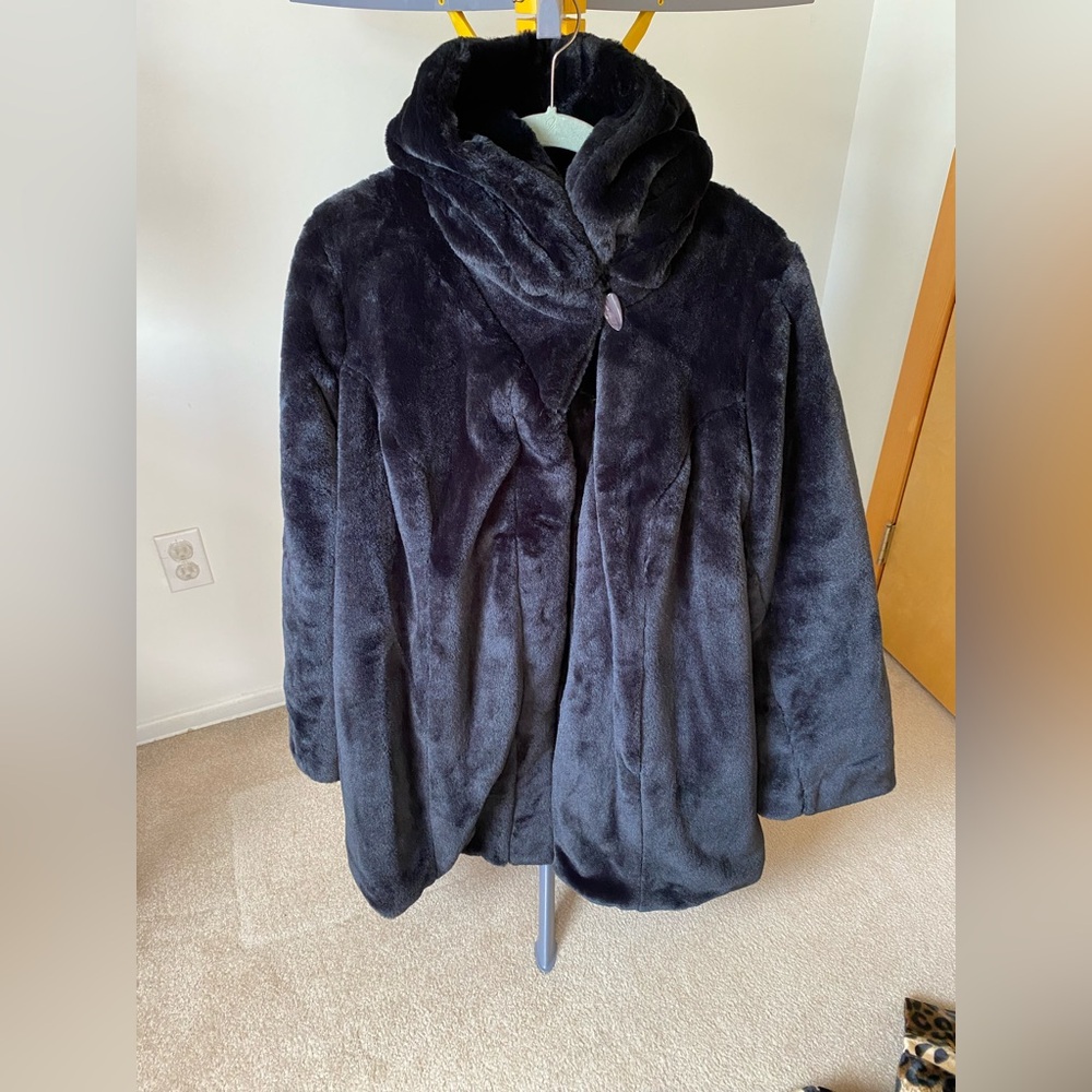 🧥Dennis Basso Faux Mink Jacket